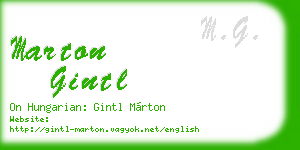 marton gintl business card